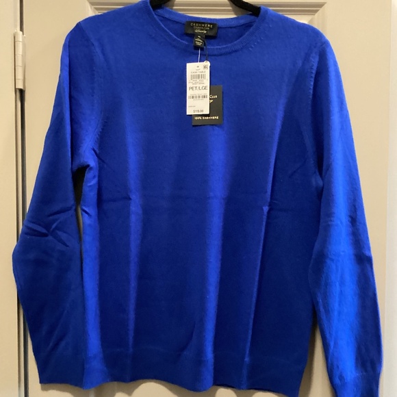 Charter Club 100% Cashmere Women's Petite Long-Sleeve Crewneck Sweater, size PL - Picture 1 of 5